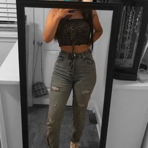 cropped scrunched tube top from garage